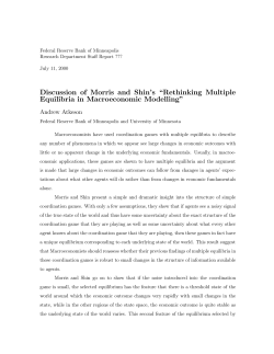 Discussion of Morris and Shin`s \Rethinking Multiple