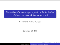 Derivation of macroscopic equations for individual cell