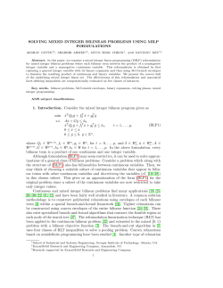 SOLVING MIXED INTEGER BILINEAR PROBLEMS USING MILP
