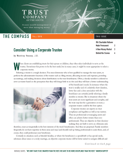Fall 2016 Newsletter - Trust Company Of The South