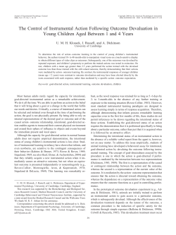 The Control of Instrumental Action Following Outcome Devaluation