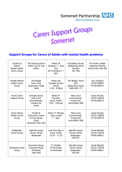 support group list - Somerset Carers Network