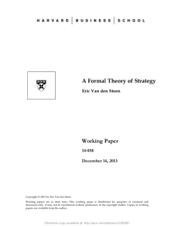 A Formal Theory of Strategy Working Paper