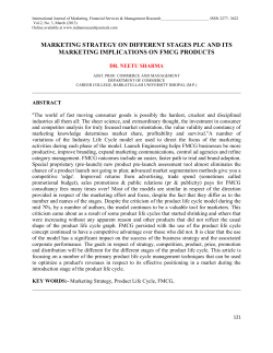 MARKETING STRATEGY ON DIFFERENT STAGES PLC AND ITS