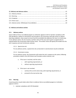 61 12. Advisory and adverse actions.....................................................