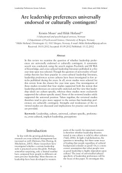 Are leadership preferences universally endorsed or culturally
