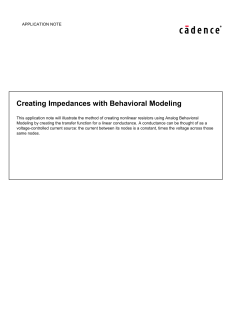 Creating Impedances with Behavioral Modeling