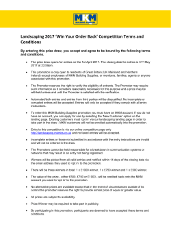 Landscaping 2017 `Win Your Order Back` Competition Terms