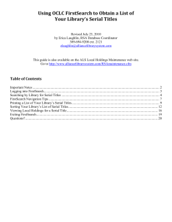 Searching by Library for Serial Titles