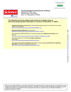 The Psychological Consequences of Money