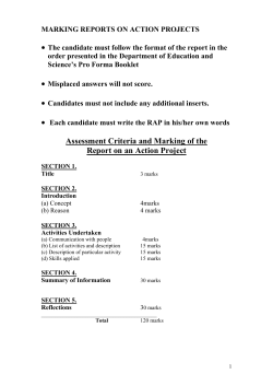 marking reports on action projects