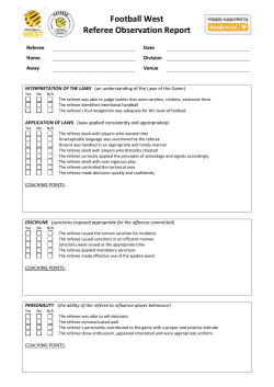 2017 Referee Observation Report
