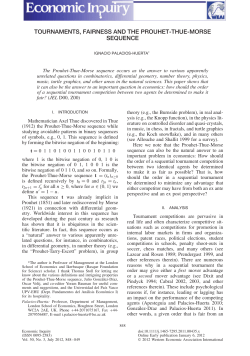 tournaments, fairness and the prouhetthuemorse sequence