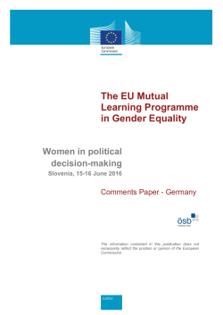 The EU Mutual Learning Programme in Gender Equality