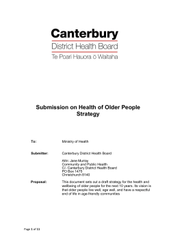 Submission on Health of Older People Strategy