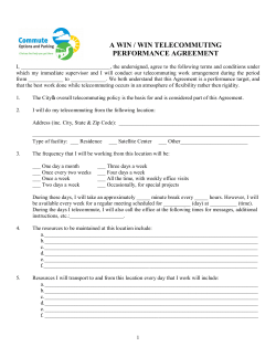 a win / win telecommuting performance agreement