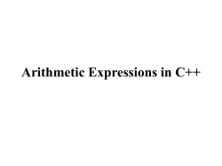 Arithmetic Expressions in C++
