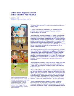 Online Game Hopes to Convert Virtual Cash Into Real