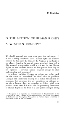 IS THE NOTION OF HUMAN RIGHTS A WESTERN CONCEPT