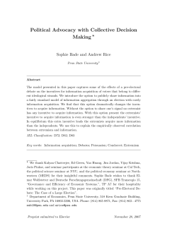 Political Advocacy with Collective Decision Making ⋆