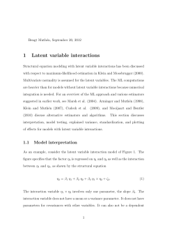 1 Latent variable interactions