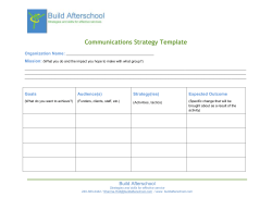 Strategy(ies) - Build Afterschool