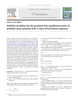Stability condition for the predator-free equilibrium point of predator
