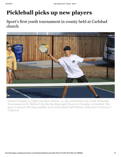 Pickleball picks up new players - St. Michael`s by-the