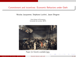 Commitment and incentives: Economic Behaviors under Oath