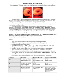Selective Forces in an Environment: An example with humans and
