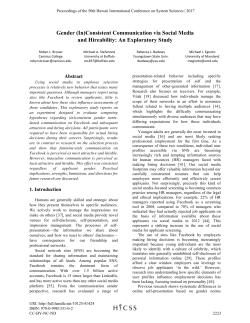 Gender (In)Consistent Communication via Social Media and