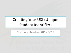 Creating Your USI (Unique Student Identifier)