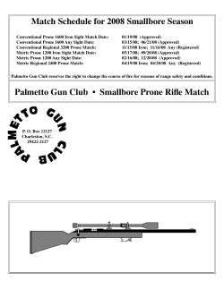 Palmetto Gun Club &bull; Smallbore Prone Rifle Match Match Schedule