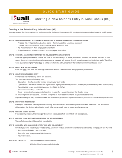 Creating a New Rolodex Entry in Kuali Coeus