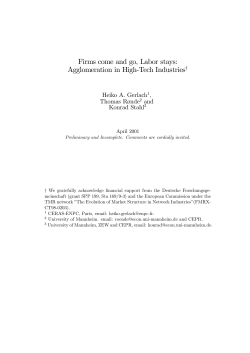 Firms come and go, Labor stays: Agglomeration in