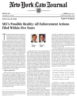 SEC`s Possible Reality: all Enforcement Actions Filed Within Five