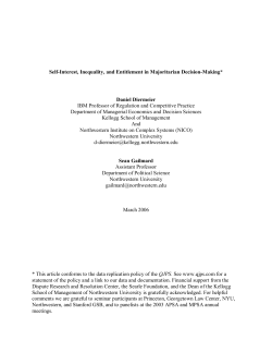 SelfInterest, Inequality, and Entitlement in Majoritarian