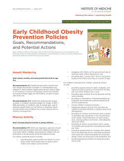 Early Childhood Obesity Prevention Policies