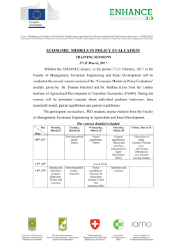 Economic models in policy evaluation