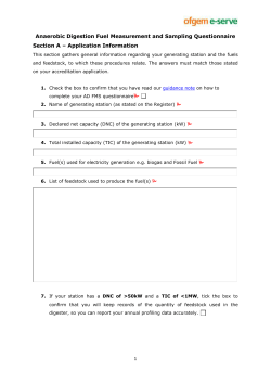 Anaerobic Digestion FMS Questionnaire