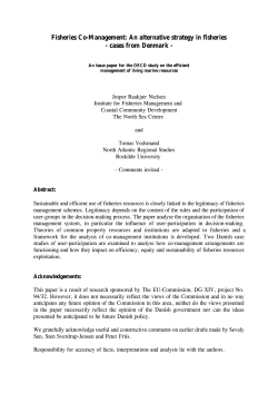 Fisheries Co-Management: An alternative strategy in fisheries