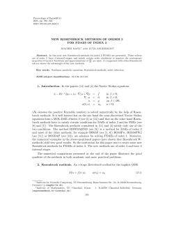 NEW ROSENBROCK METHODS OF ORDER 3 FOR PDAES OF