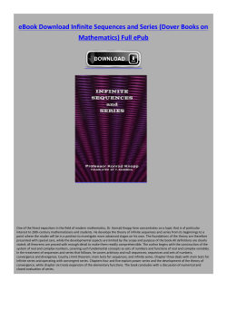 eBook Infinite Sequences and Series