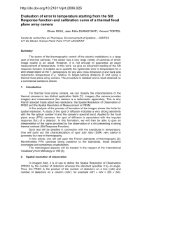 Evaluation of error in temperature starting from the Slit Response