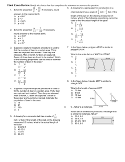 Final Exam Review Identify the choice that best