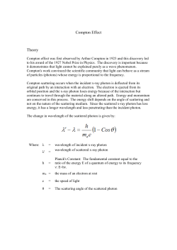Compton Effect Theory Compton effect was first observed by Arthur