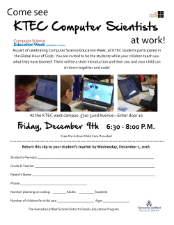 Come see KTEC Computer Scientists at work!