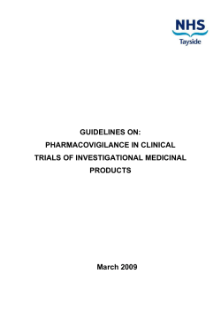 GUIDELINES ON: PHARMACOVIGILANCE IN CLINICAL TRIALS OF