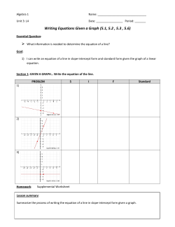 Writing Equations Given a Graph (5.1, 5.2 , 5.3 , 5.6)