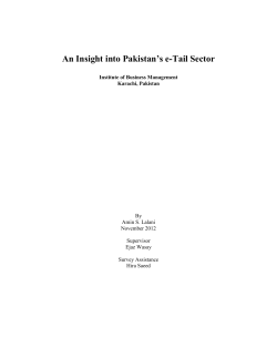 An Insight into Pakistan`s e-Tail Sector Institute of Business